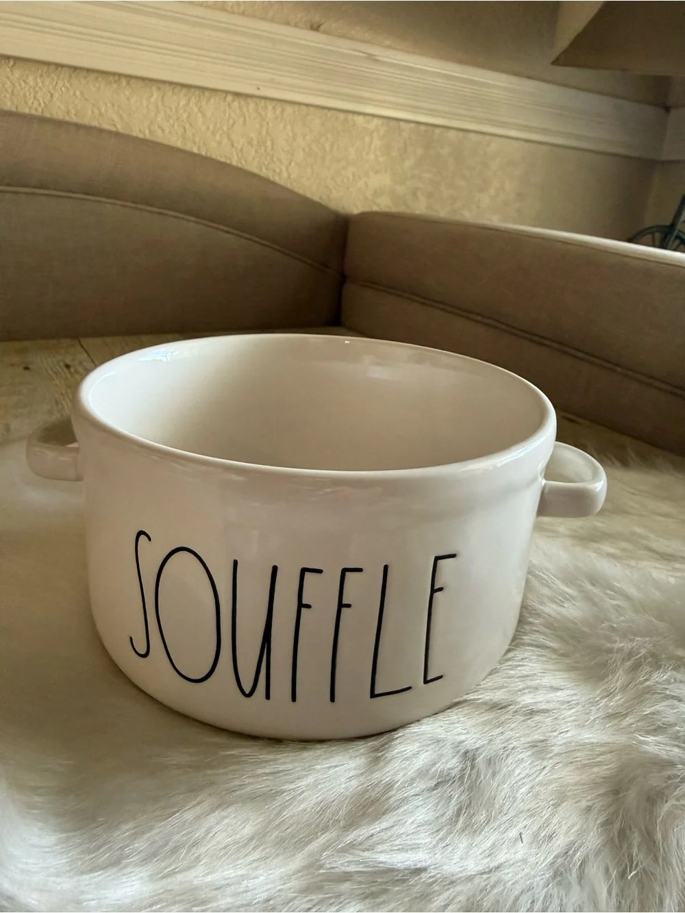 Rae Dunn White Soufflé Ceramic Baking Dish